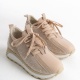 New Alya Bağcıklı Taş Detaylı Kadın Bej Spor Ayakkabı