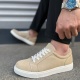 Elite Bağcıklı Süet Erkek Günlük Sneaker Ayakkabı SBT - Krem