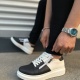 Warrior Bağcıklı ve Fermuarlı Cilt Erkek Günlük Sneaker Ayakkabı CBT - Beyaz/Siyah