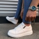 Warrior Bağcıklı ve Fermuarlı Cilt Erkek Günlük Sneaker Ayakkabı CBT - Beyaz