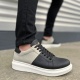Boost Bağcıklı Cilt Süet Erkek Günlük Sneaker Ayakkabı CSBT - Siyah/Gri