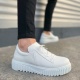 JY502 Bold Bağcıklı Cilt Erkek Günlük Sneaker Ayakkabı CBT - Beyaz