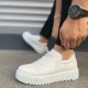JY502 Bold Bağcıklı Cilt Erkek Günlük Sneaker Ayakkabı CBT - Beyaz
