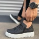 Siyah Beyaz Bold Bağcıklı Cilt Erkek Günlük Sneaker Ayakkabı