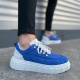 Mavi Beyaz Cloud Bağcıklı Süet Erkek Günlük Sneaker Ayakkabı
