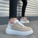 Krem Beyaz Cloud Bağcıklı Süet Erkek Günlük Sneaker Ayakkabı