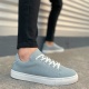 Mode Bağcıklı Mavi Süet Erkek Günlük Sneaker Ayakkabı