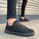 Mode Bağcıklı Siyah Süet Erkek Günlük Sneaker Ayakkabı