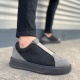 Alba Bağcıksız Süet Gri Siyah Erkek Günlük Sneaker Ayakkabı