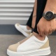 Alba Bağcıksız Süet Cilt Erkek Günlük Sneaker Ayakkabı SCBT Bej/Beyaz