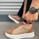 Alba Bağcıksız Süet Taba Erkek Günlük Sneaker Ayakkabı