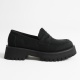 Rion Kadın Günlük Siyah Süet Loafer Ayakkabı