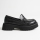 Rion Kadın Günlük Siyah Kroko Loafer Ayakkabı