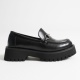 Aral Toka Detaylı Siyah Günlük Loafer Ayakkabı