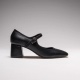 New Mele Siyah Cilt Günlük Kadın Topuklu Ayakkabı