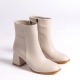 Epolenep Kadın Kışlık Bej Kalın Topuklu Bot