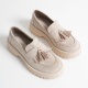 Anim Kadın Günlük Bej Süet Loafer Ayakkabı