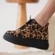 Nerual Kadın Gizli Topuk Siyah Taban Leopar Spor Ayakkabı