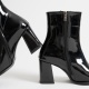 Osum Kadın Siyah Rugan Topuklu Bot