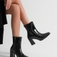 Osum Kadın Siyah Rugan Topuklu Bot