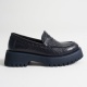 Rion Kadın Günlük Lacivert Kroko Loafer Ayakkabı