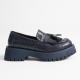 Anim Kadın Günlük Lacivert Kroko Baskılı Loafer Ayakkabı