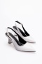 Afra Beyaz Rugan Kadın Topuklu Ayakkabı