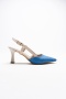 Liponis Mavi Ten Rahat Kalıp Kadın İnce Topuklu Ayakkabı