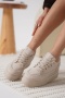 Ecila Kadın Bej Gizli Topuklu Sneaker