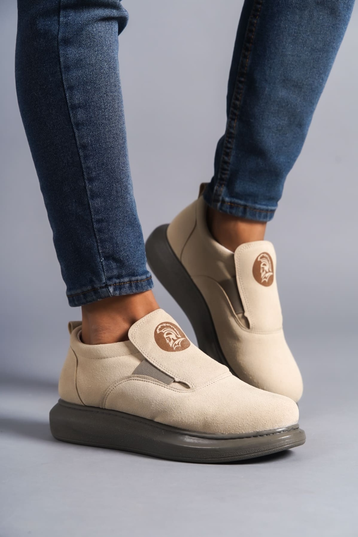 Hippo Bağcıksız Süet Erkek Günlük Sneaker Ayakkabı GT Bej