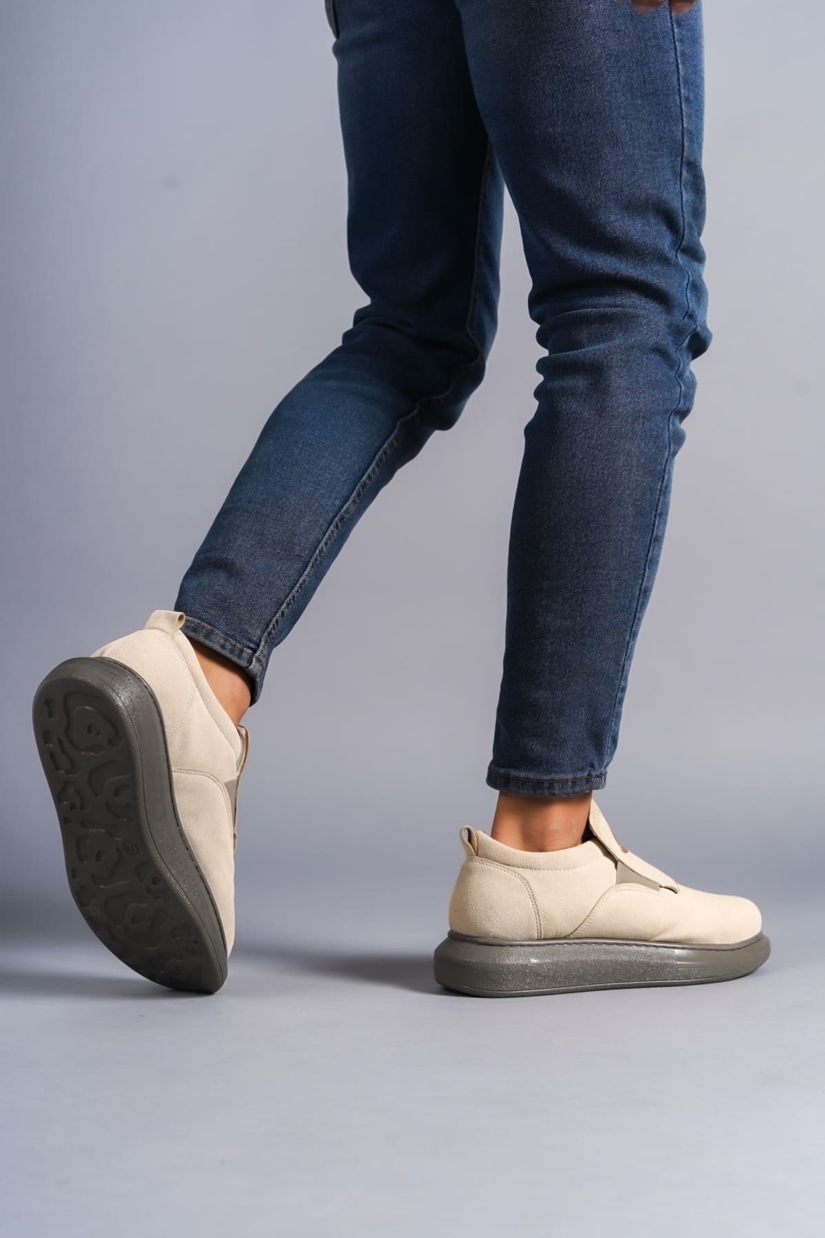 Hippo Bağcıksız Süet Erkek Günlük Sneaker Ayakkabı GT Bej