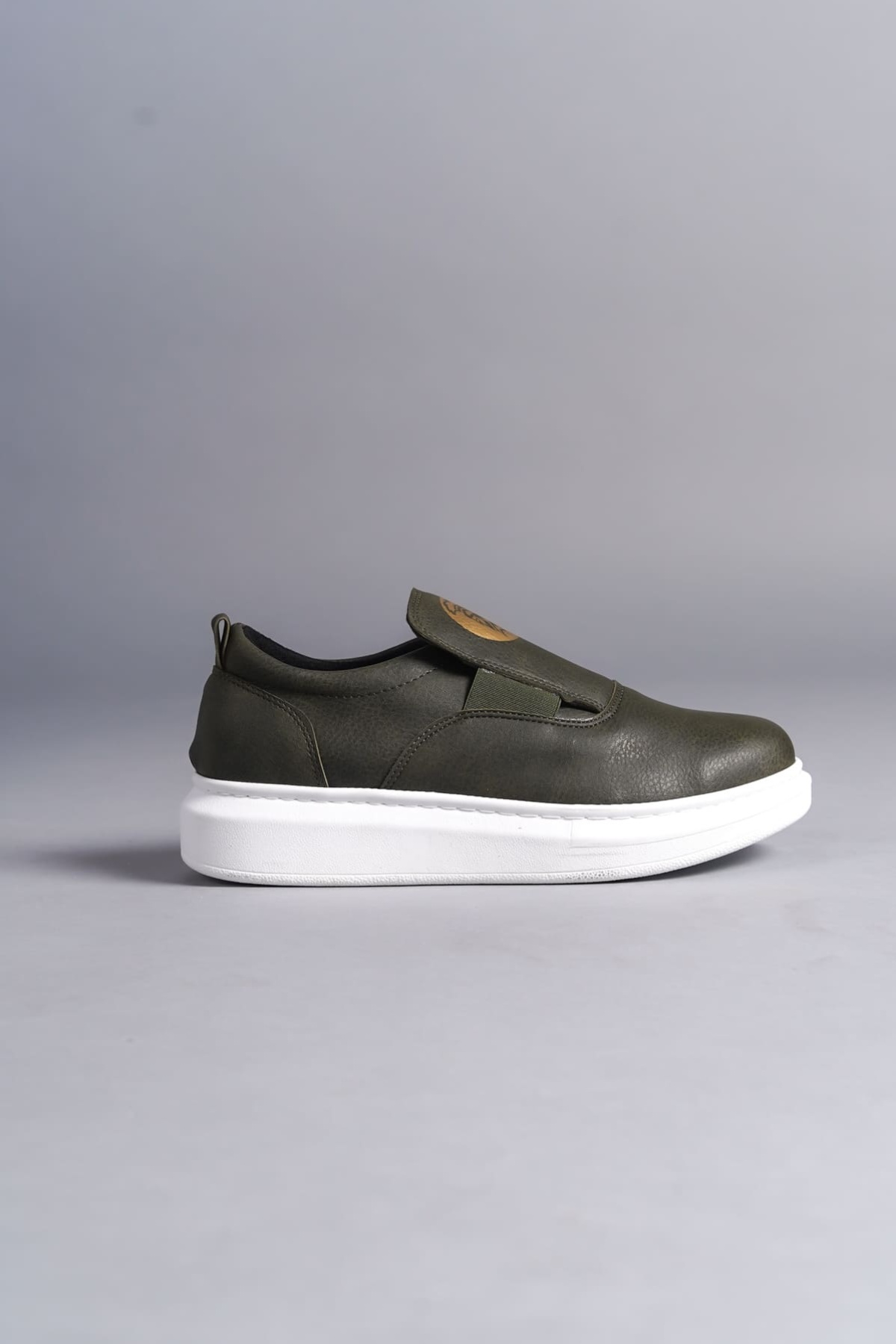 Hippo Bağcıksız Cilt Erkek Günlük Sneaker Ayakkabı BT Haki
