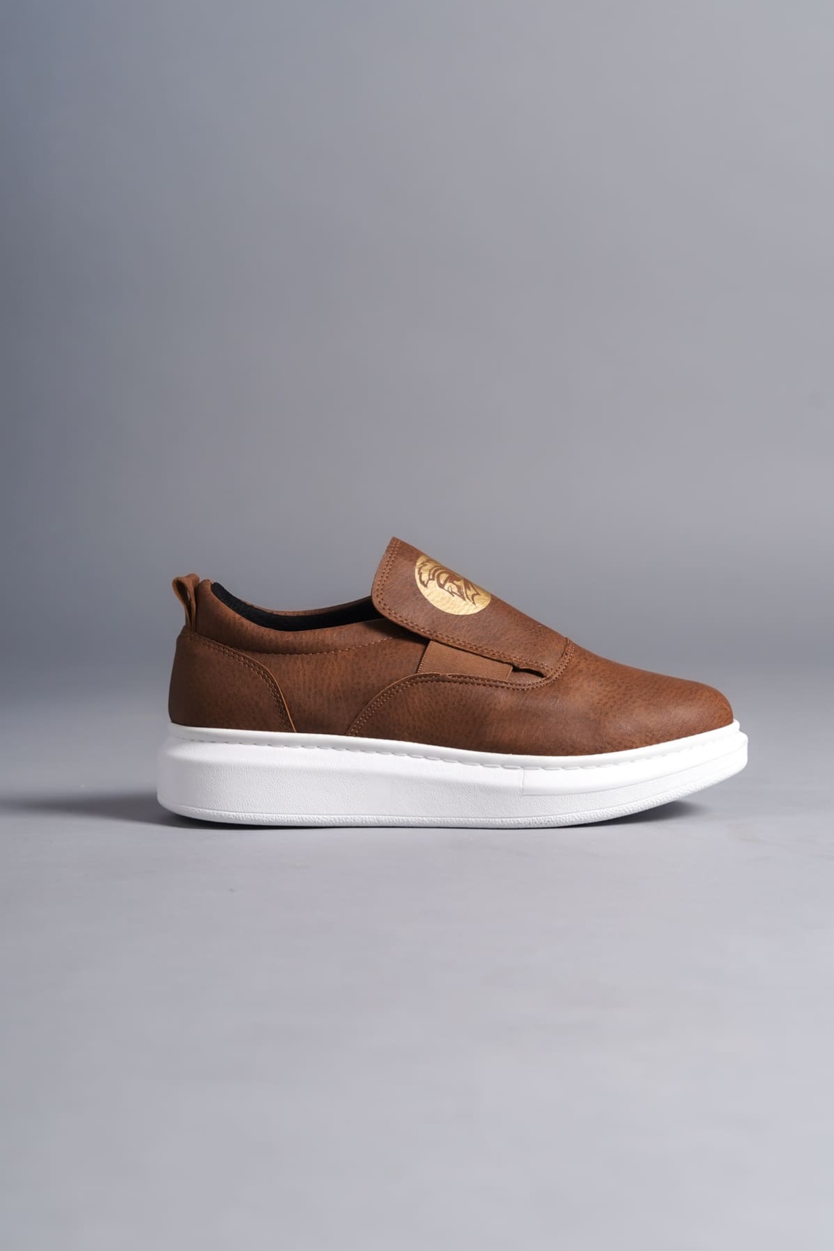 Hippo Bağcıksız Cilt Erkek Günlük Sneaker Ayakkabı BT Taba