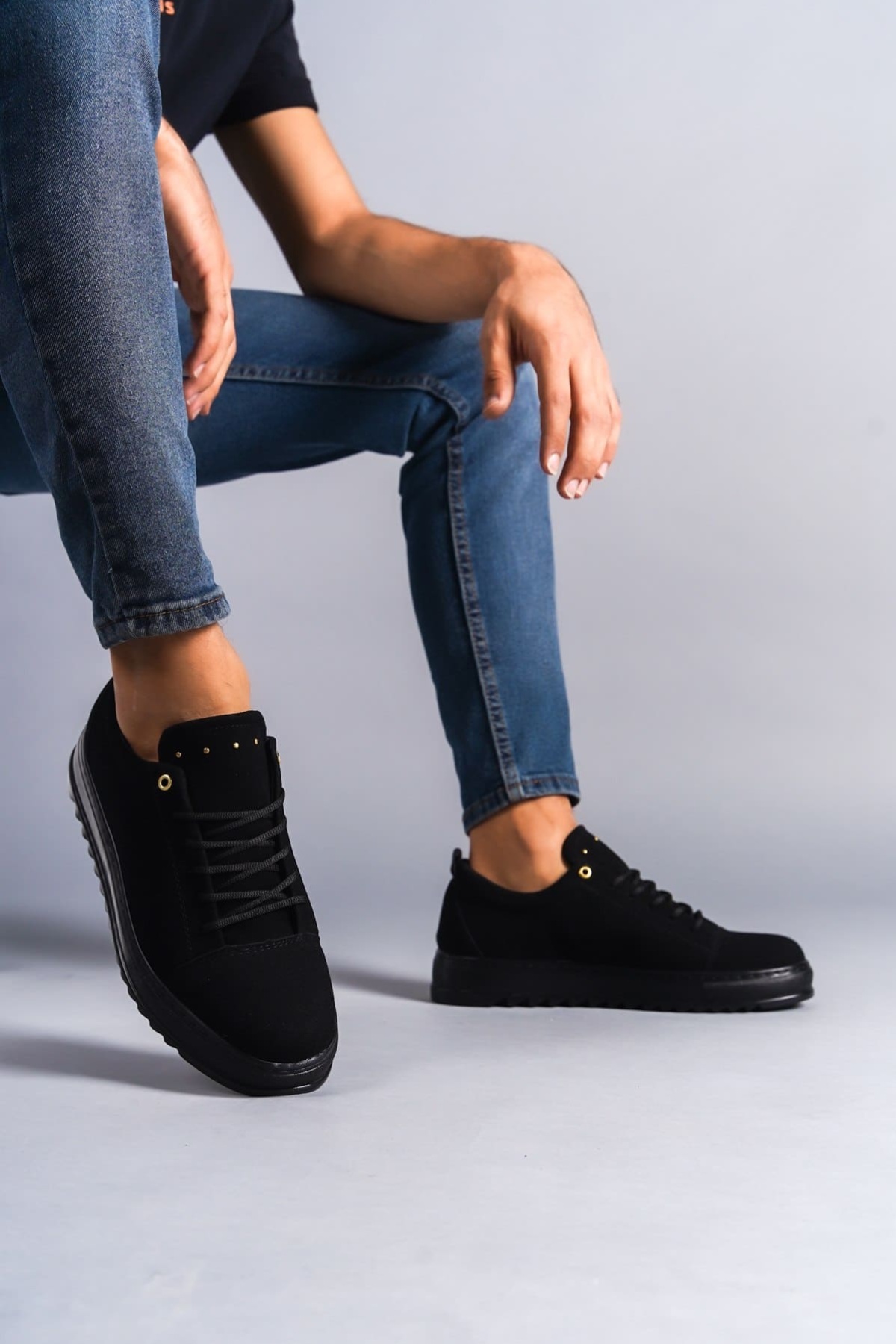 Cool Bağcıklı Süet Erkek Günlük Spor Klasik Ayakkabı ST Siyah