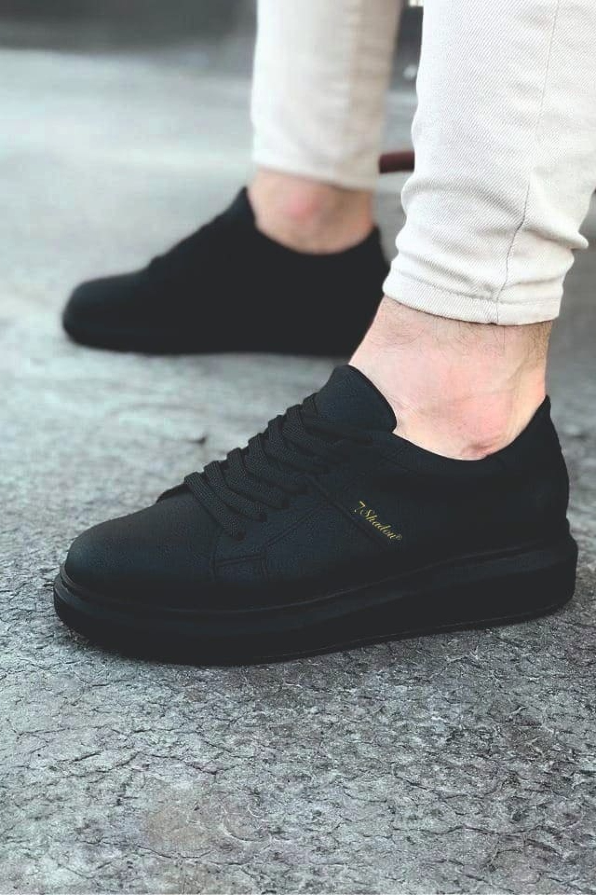 Boost Bağcıklı Cilt Süet Erkek Günlük Sneaker Ayakkabı ST Siyah
