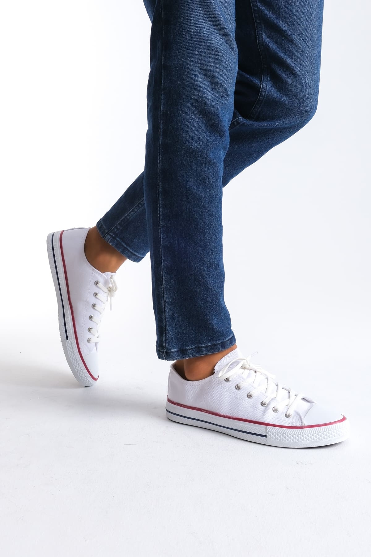 Luke Beyaz Bağcıklı Keten Kumaş Erkek Günlük Sneaker Ayakkabı