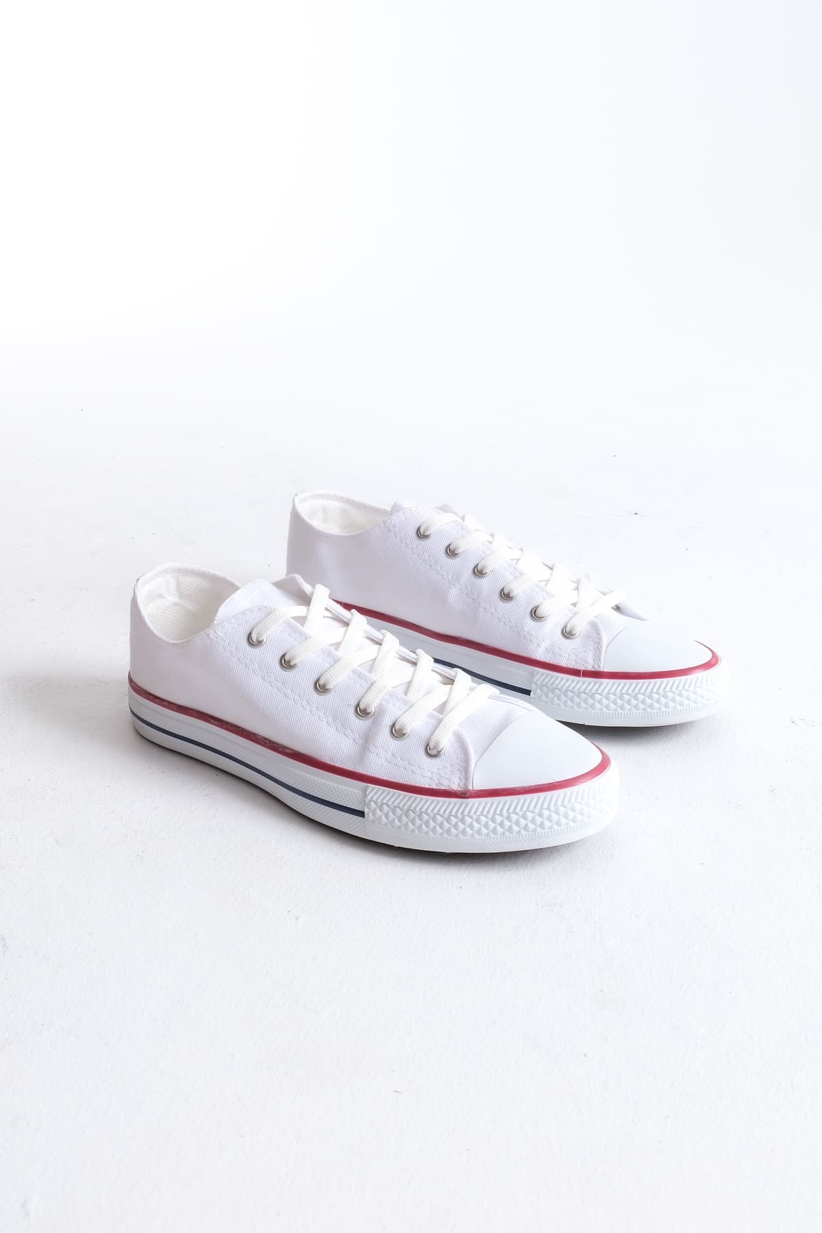 Luke Beyaz Bağcıklı Keten Kumaş Erkek Günlük Sneaker Ayakkabı