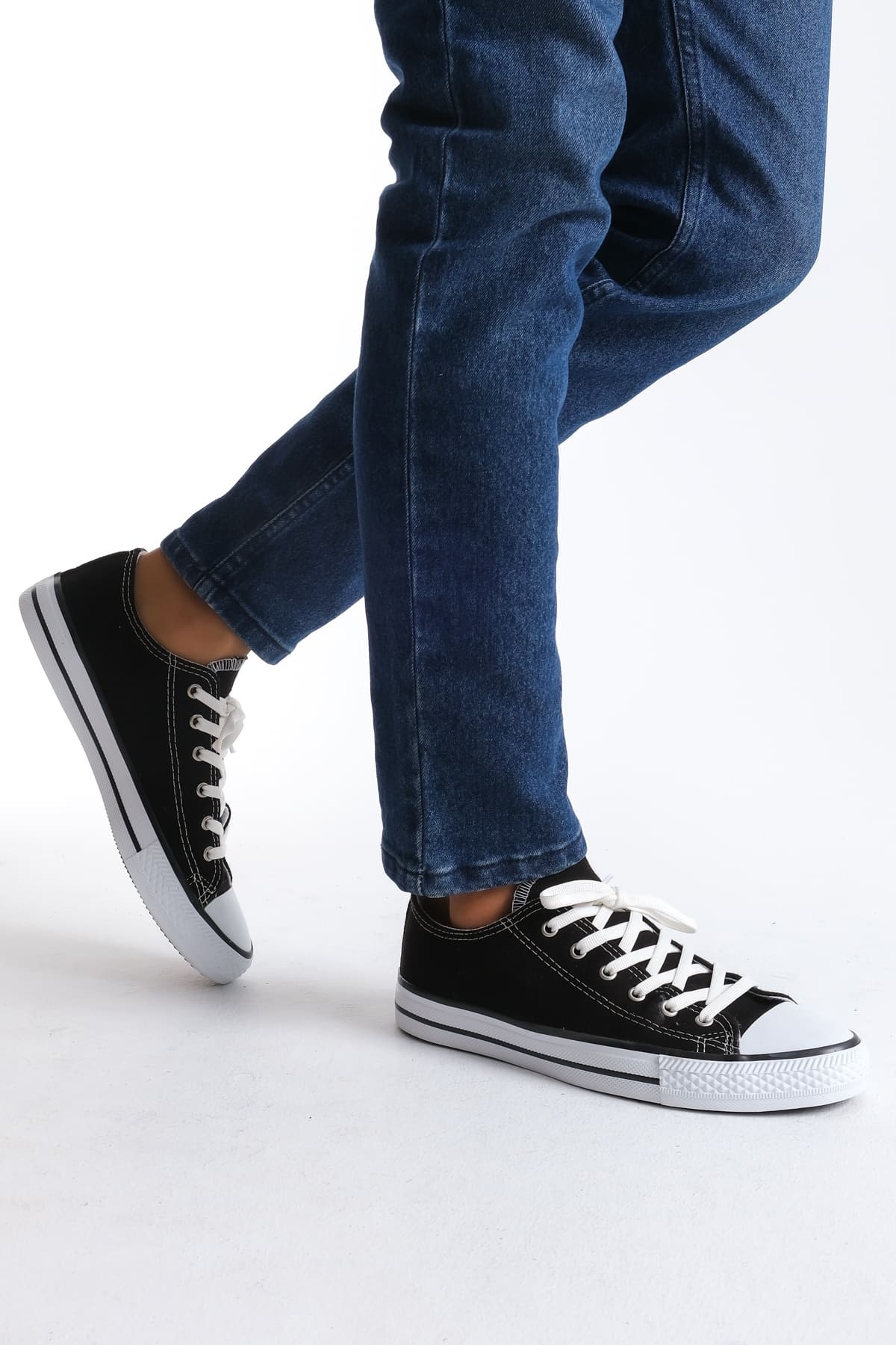 Luke Siyah Bağcıklı Keten Kumaş Erkek Günlük Sneaker Ayakkabı