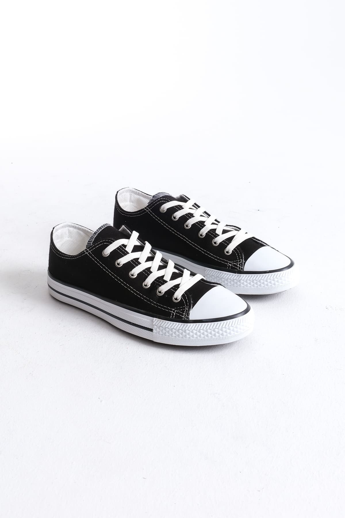 Luke Siyah Bağcıklı Keten Kumaş Erkek Günlük Sneaker Ayakkabı
