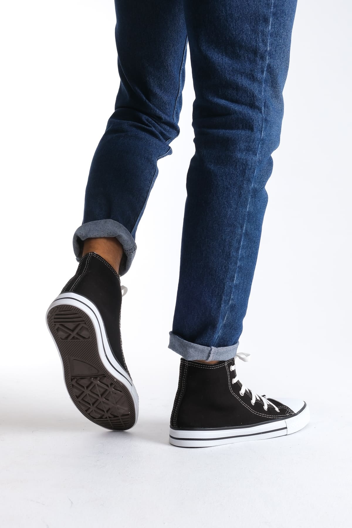 AXE Siyah Bağcıklı Keten Kumaş Erkek Günlük Sneaker Ayakkabı