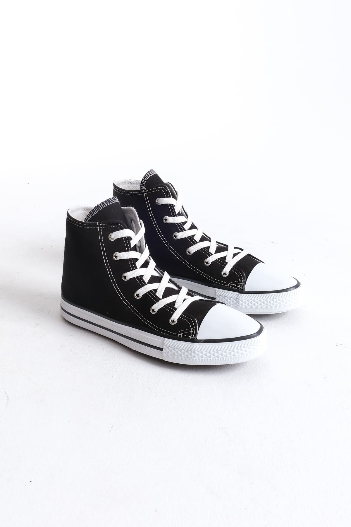 AXE Siyah Bağcıklı Keten Kumaş Erkek Günlük Sneaker Ayakkabı