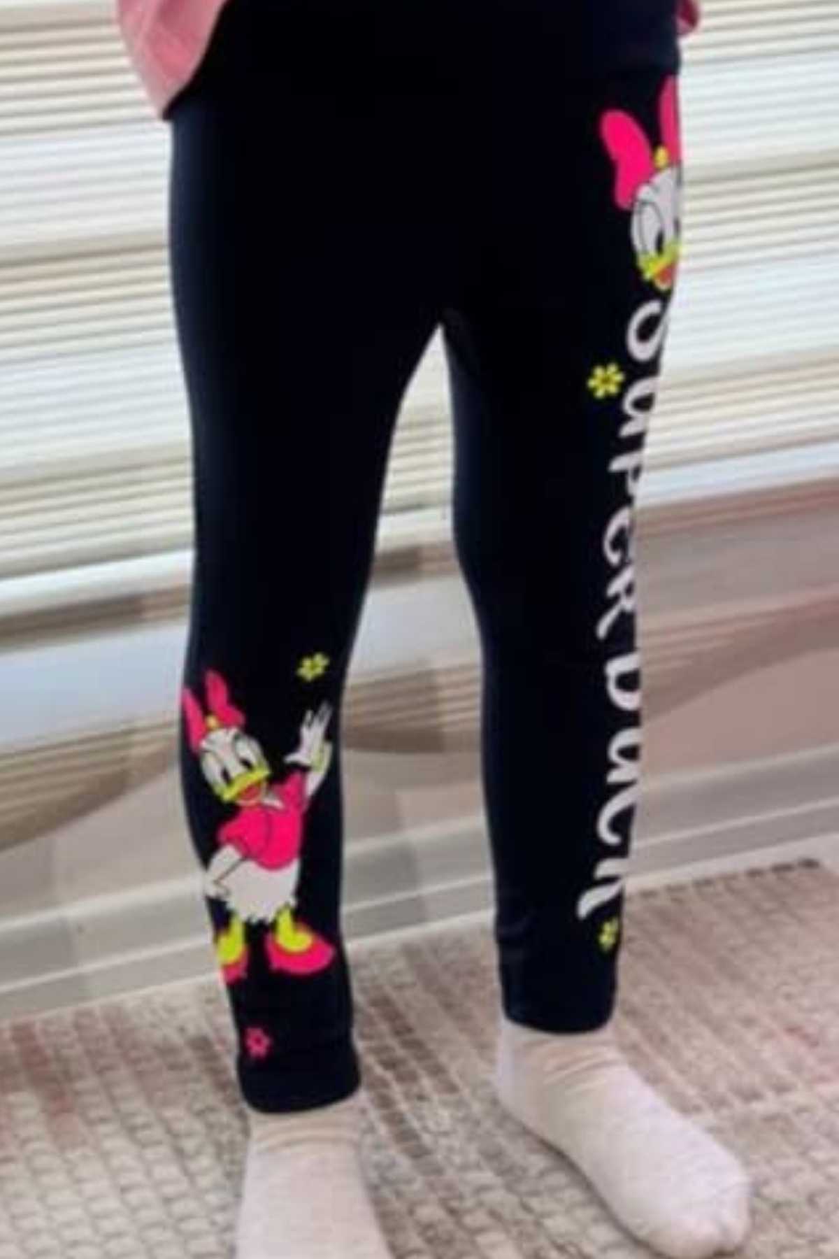 Lacivert Daisy Baskılı Tayt