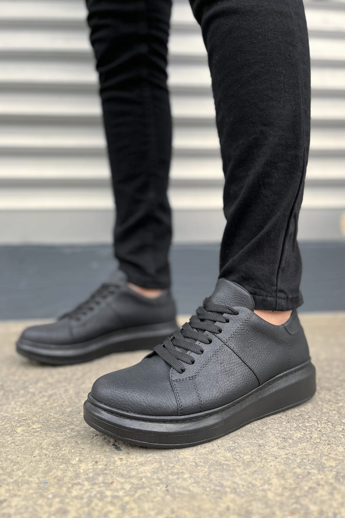 New Boost Siyah Bağcıklı Günlük Erkek Ayakkabı