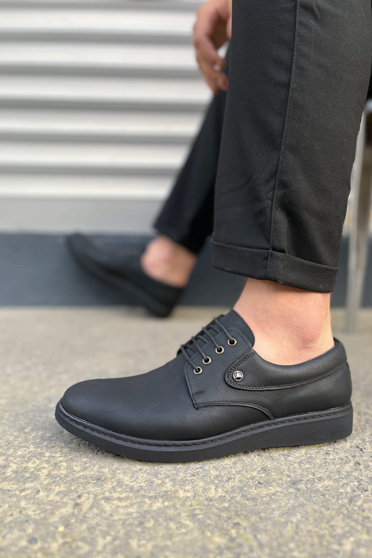 Siyah Mat Clasico Bağcıklı Cilt Erkek Günlük Klasik Ayakkabı