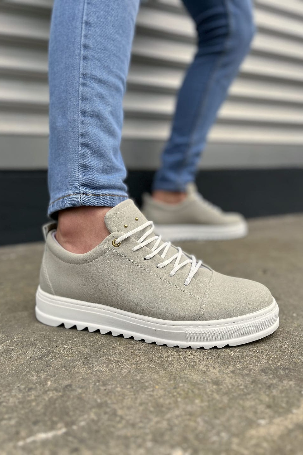 Gri Cool Bağcıklı Süet Erkek Günlük Spor Klasik Ayakkabı