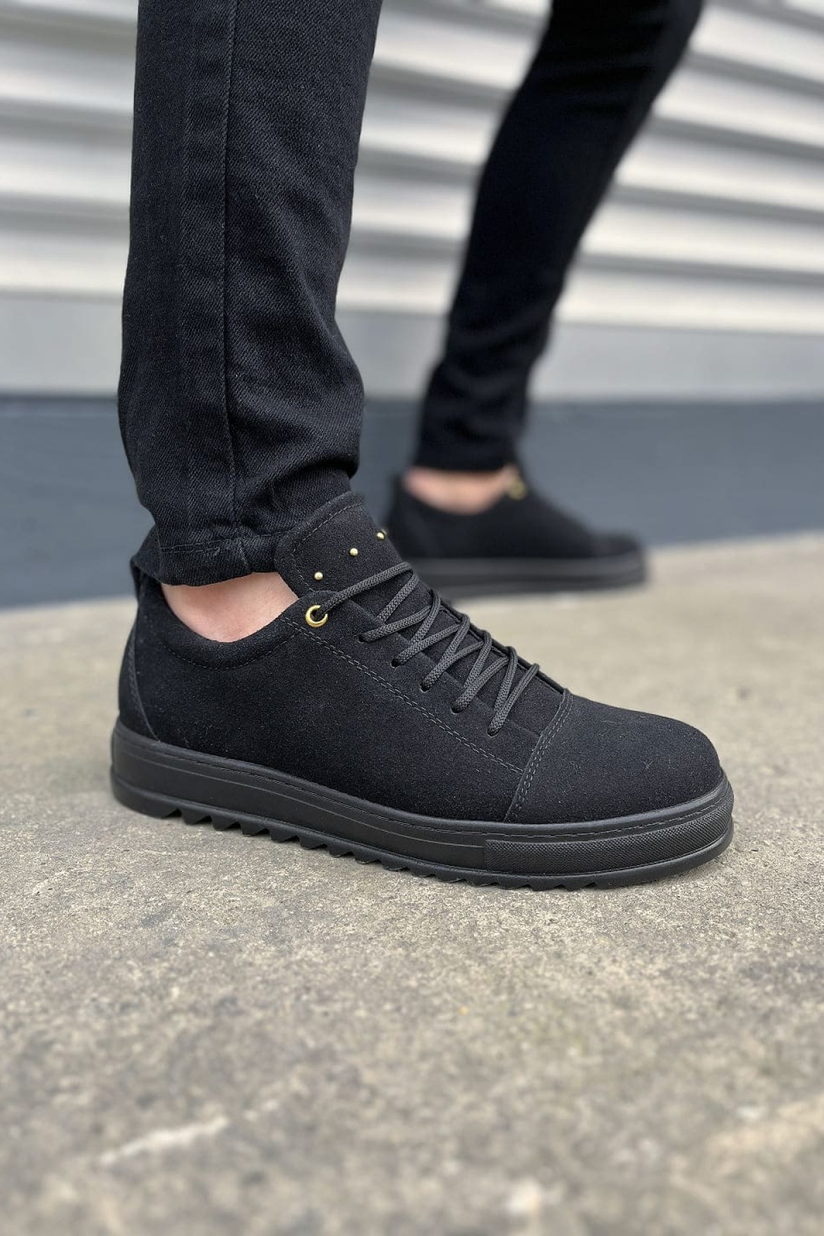 Siyah Süet Cool Bağcıklı Süet Erkek Günlük Spor Klasik Ayakkabı