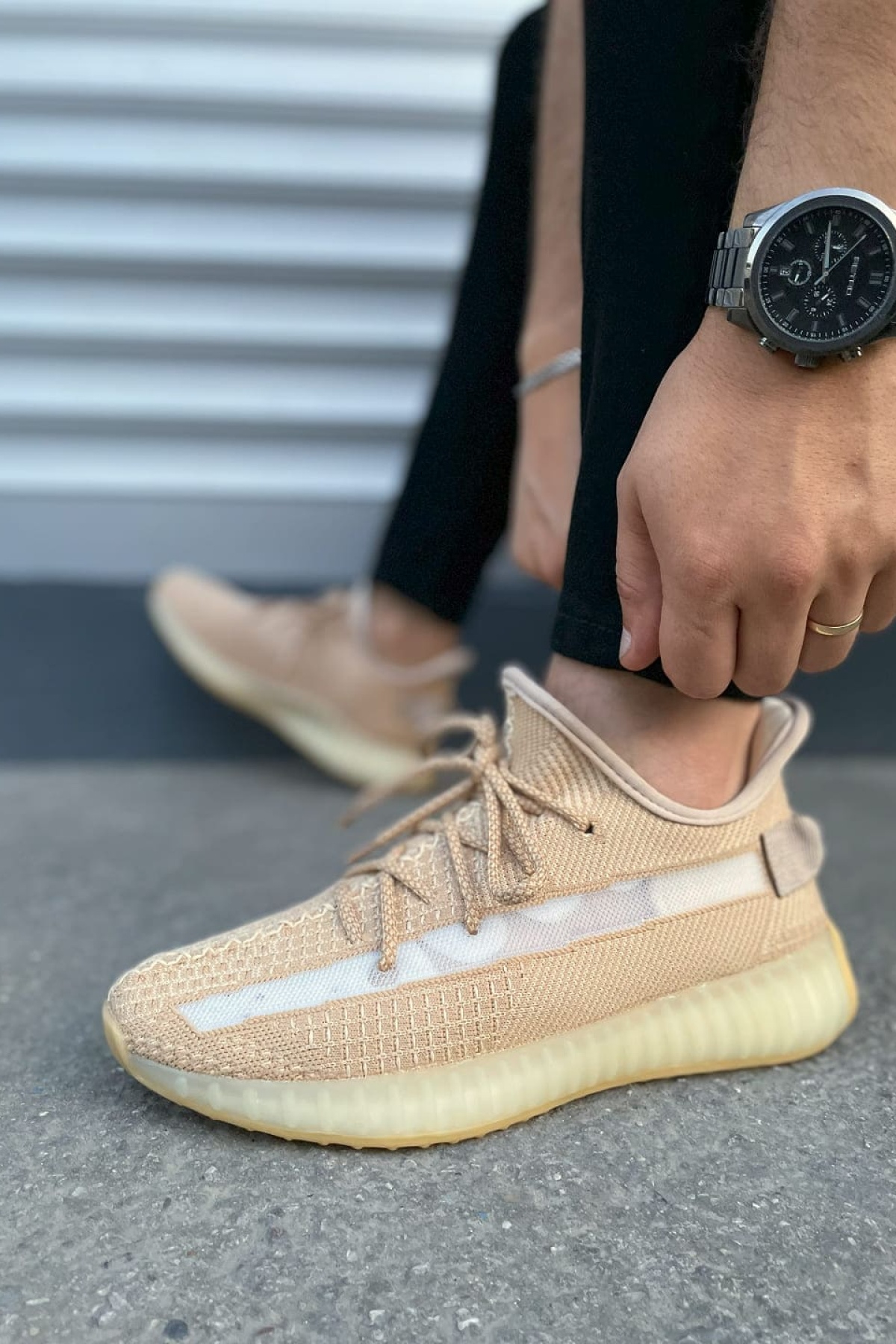 Bej Pulse Bağcıklı Triko Kumaş Erkek Günlük Spor Ayakkabı