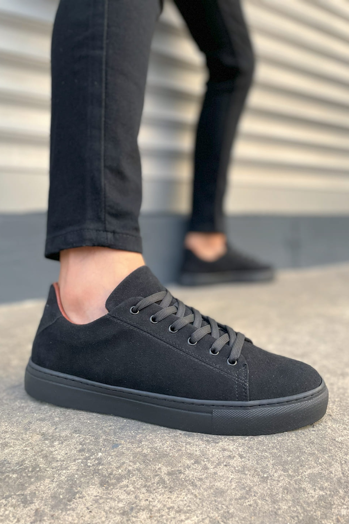 Mode Bağcıklı Siyah Süet Erkek Günlük Sneaker Ayakkabı