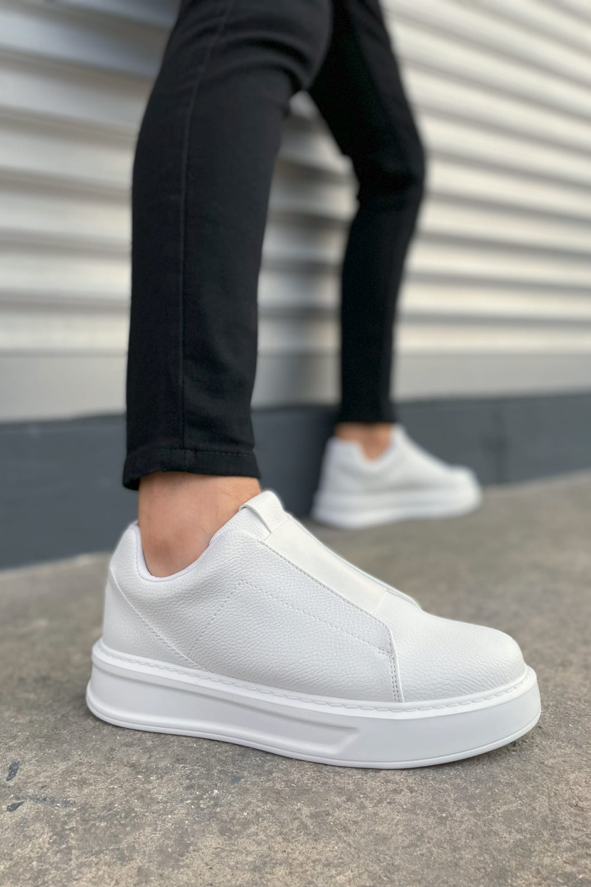 Alba Bağcıksız Cilt Beyaz Erkek Günlük Sneaker Ayakkabı