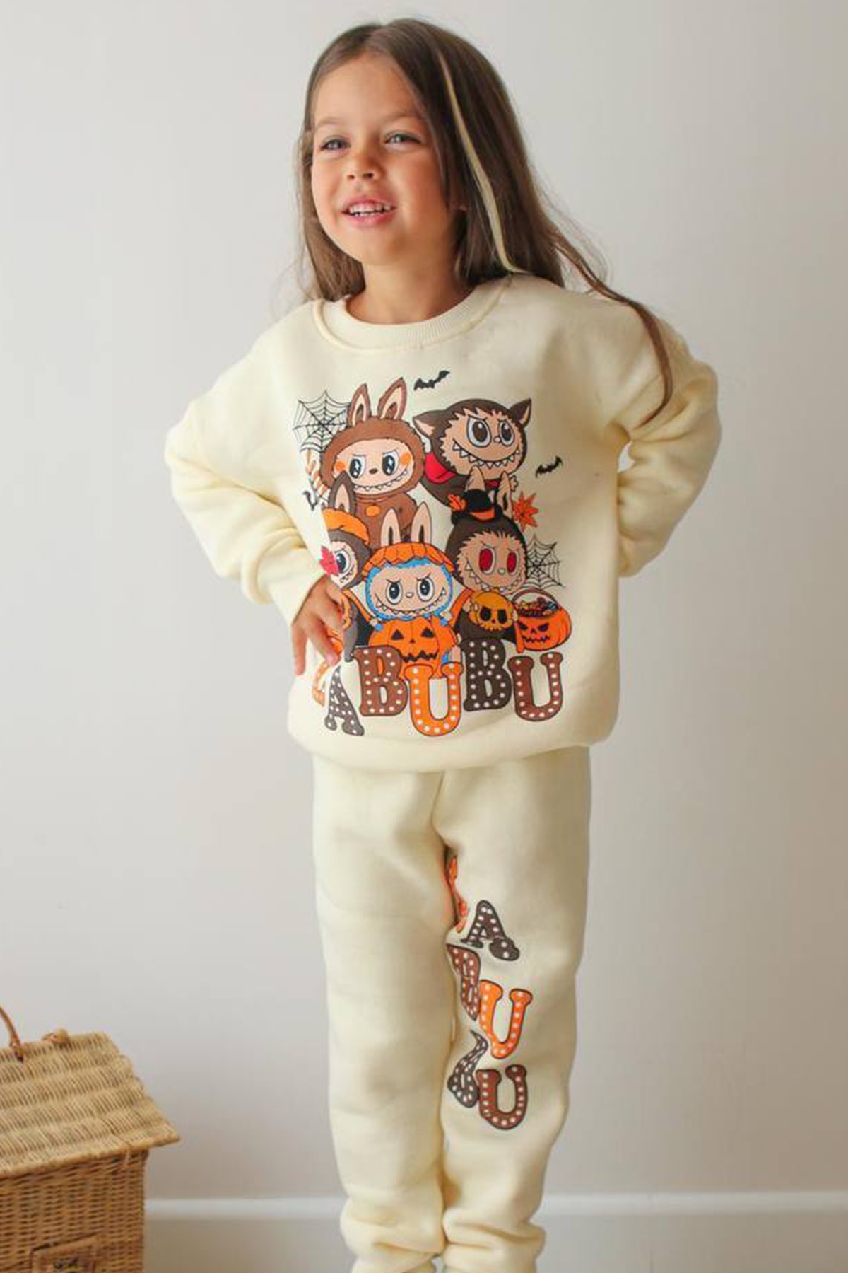 Labubu Çizgi film Baskılı Alt Üst Kız Çocuk 2li Takım